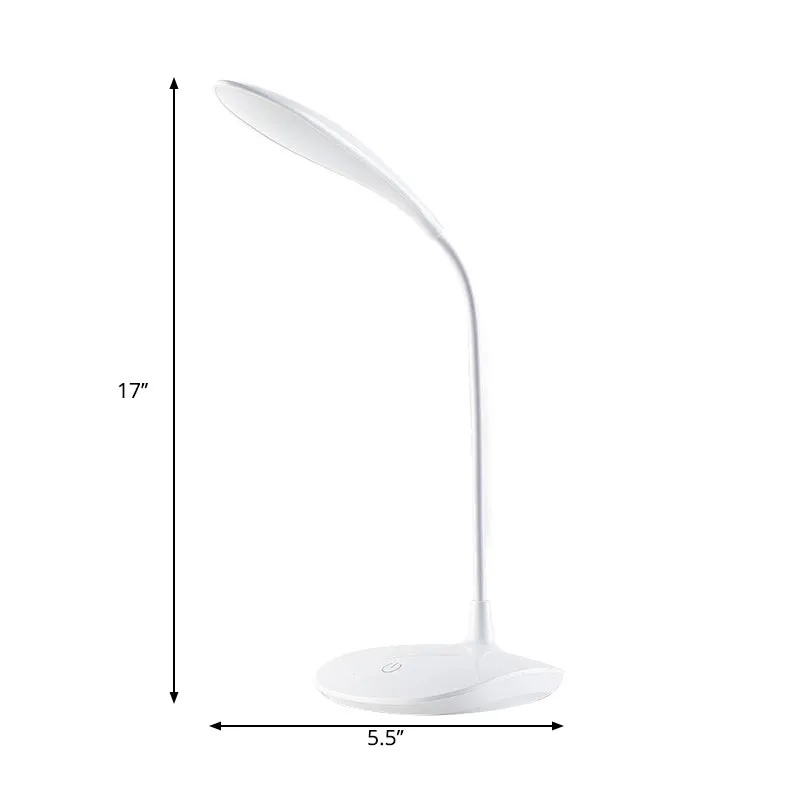 Simple Style LED Desk Lamp with Touch-Sensitive Silicone Hose - Ideal for Study and Reading