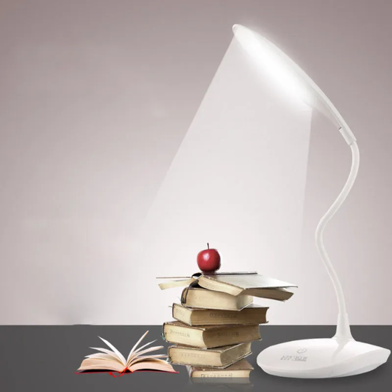 Simple Style LED Desk Lamp with Touch-Sensitive Silicone Hose - Ideal for Study and Reading