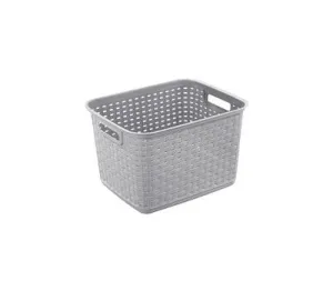 Sterilite 12736A06 Basket Tall Wicker Weave Cement