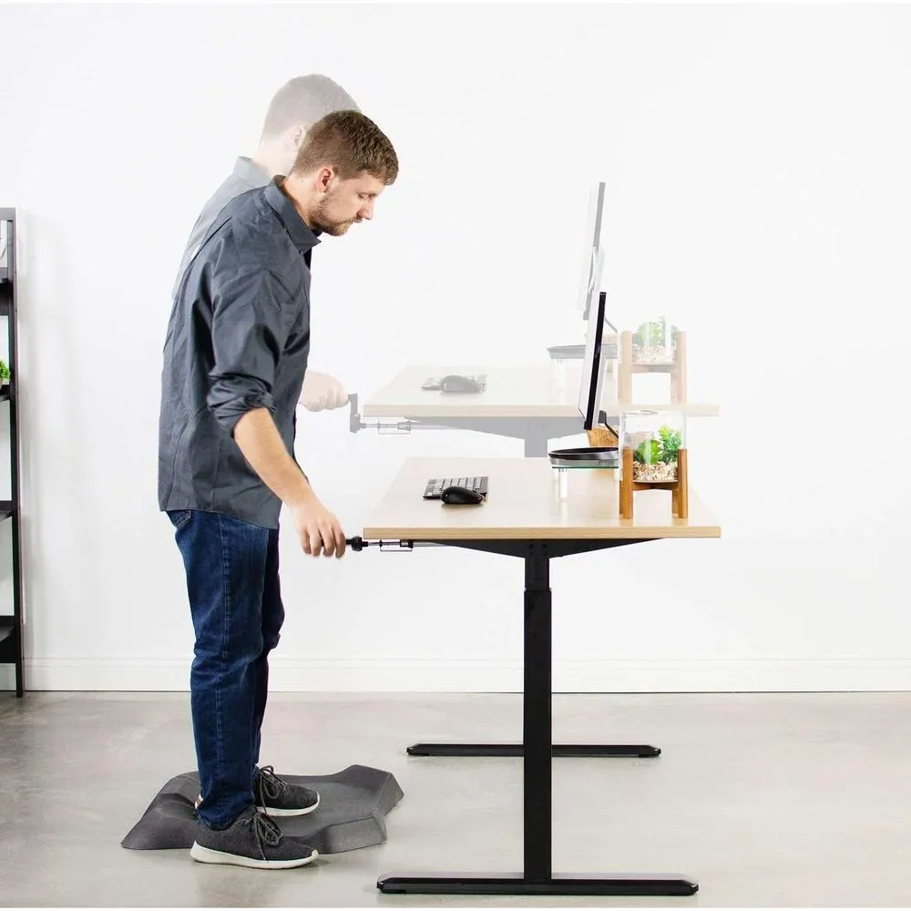 VIVO 40”-80”  Height-Adjustable Standing Desk Frame Crank Ergonomic System, DESK-V101M/V101MW