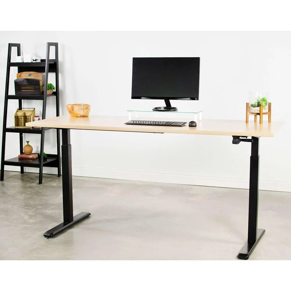 VIVO 40”-80”  Height-Adjustable Standing Desk Frame Crank Ergonomic System, DESK-V101M/V101MW