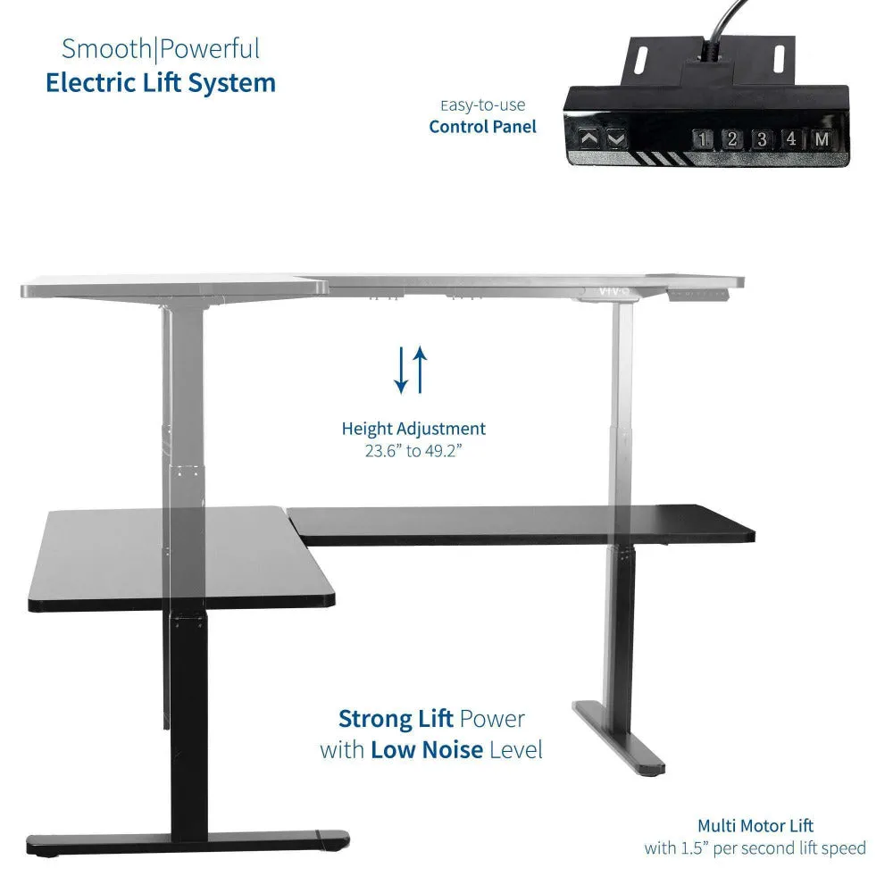 VIVO Black Corner 67" x 60" Electric Height-Adjustable Standing Desk, DESK-KIT-3E6B