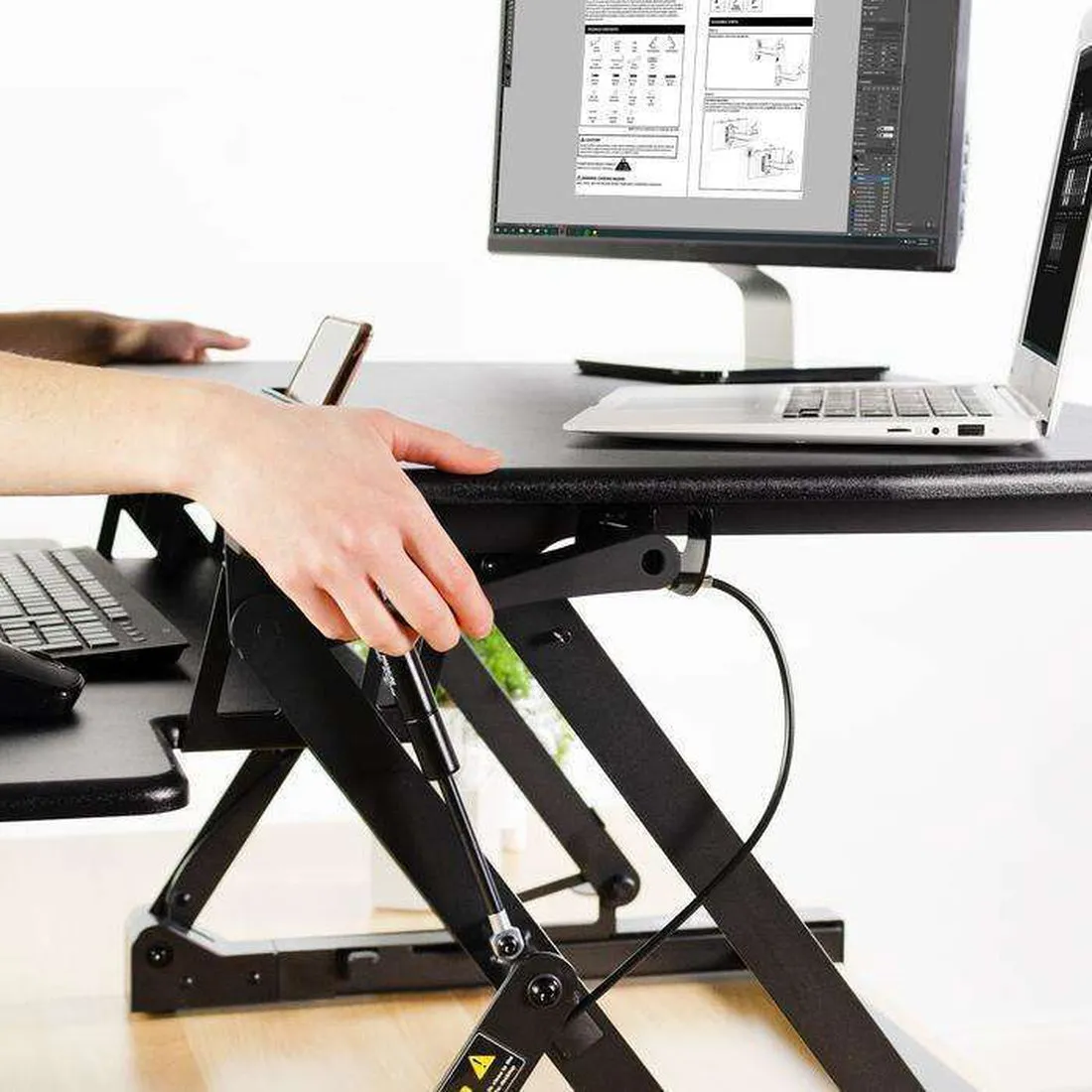 VIVO Black Deluxe Standing Desk Monitor Riser, DESK-V000DB