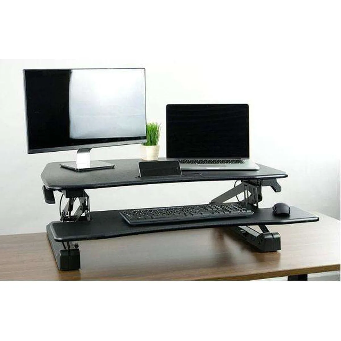 VIVO Black Deluxe Standing Desk Monitor Riser, DESK-V000DB