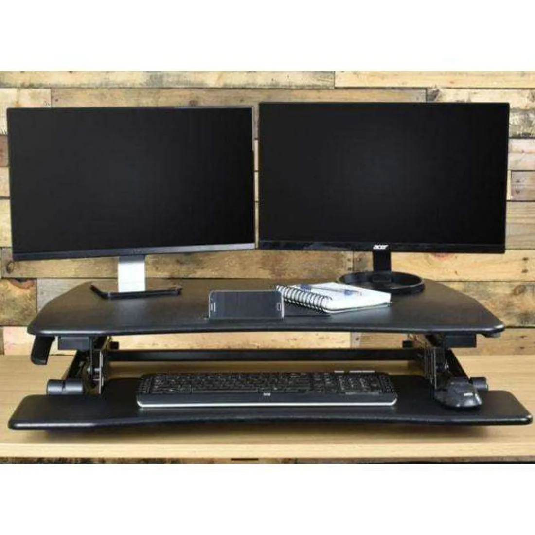 VIVO Black Deluxe Standing Desk Monitor Riser, DESK-V000DB