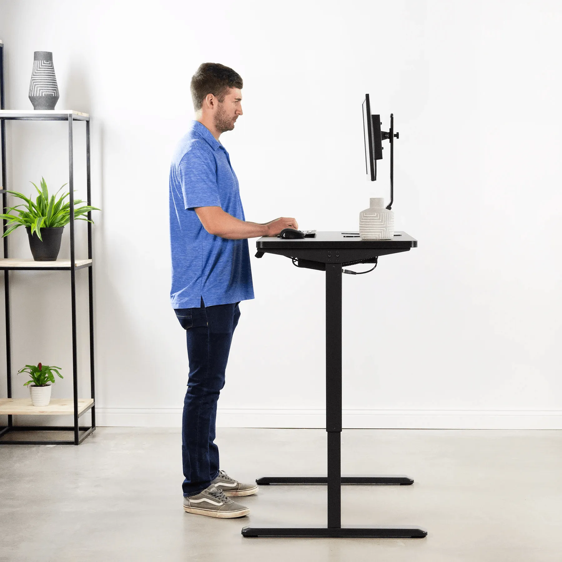 VIVO Black Electric Height-Adjustable Standing Desk Frame Base, DESK-V101EB, DESK-V101EW