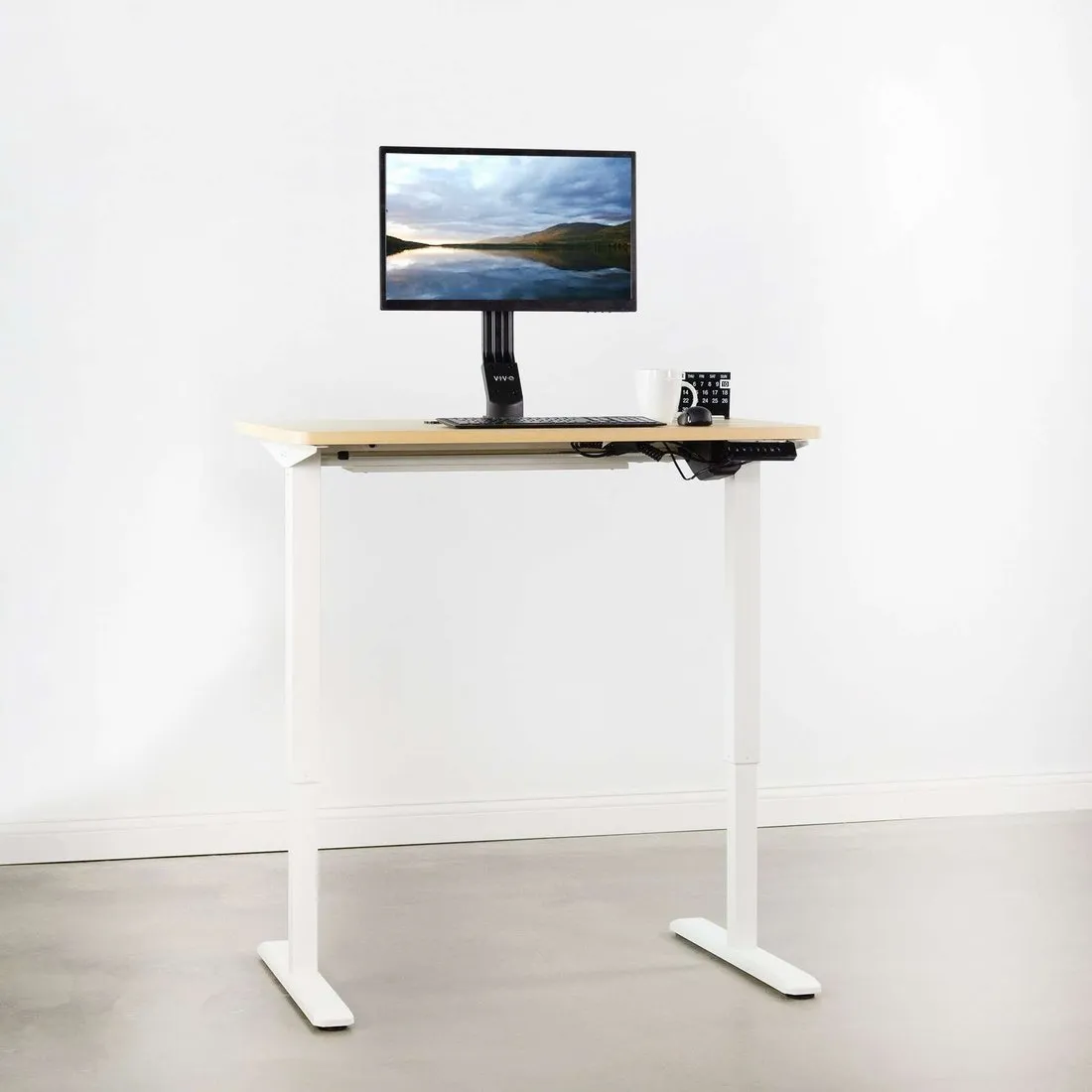 VIVO Black Electric Height-Adjustable Standing Desk Frame Base, DESK-V101EB, DESK-V101EW