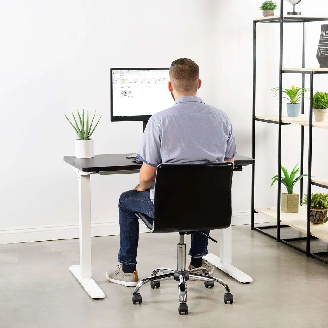 VIVO Black Electric Height-Adjustable Standing Desk Frame Base, DESK-V101EB, DESK-V101EW