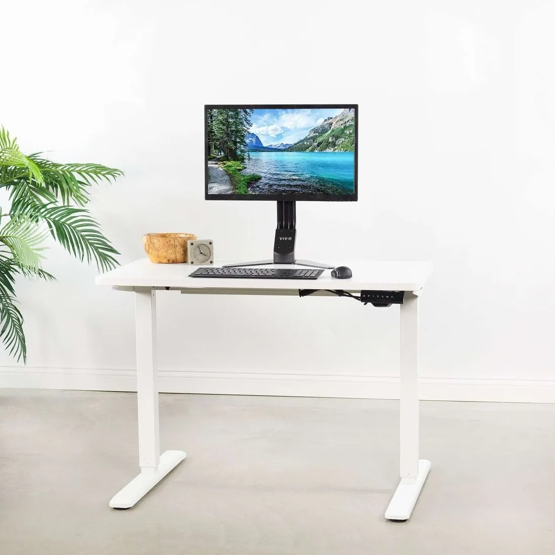 VIVO Black Electric Height-Adjustable Standing Desk Frame Base, DESK-V101EB, DESK-V101EW