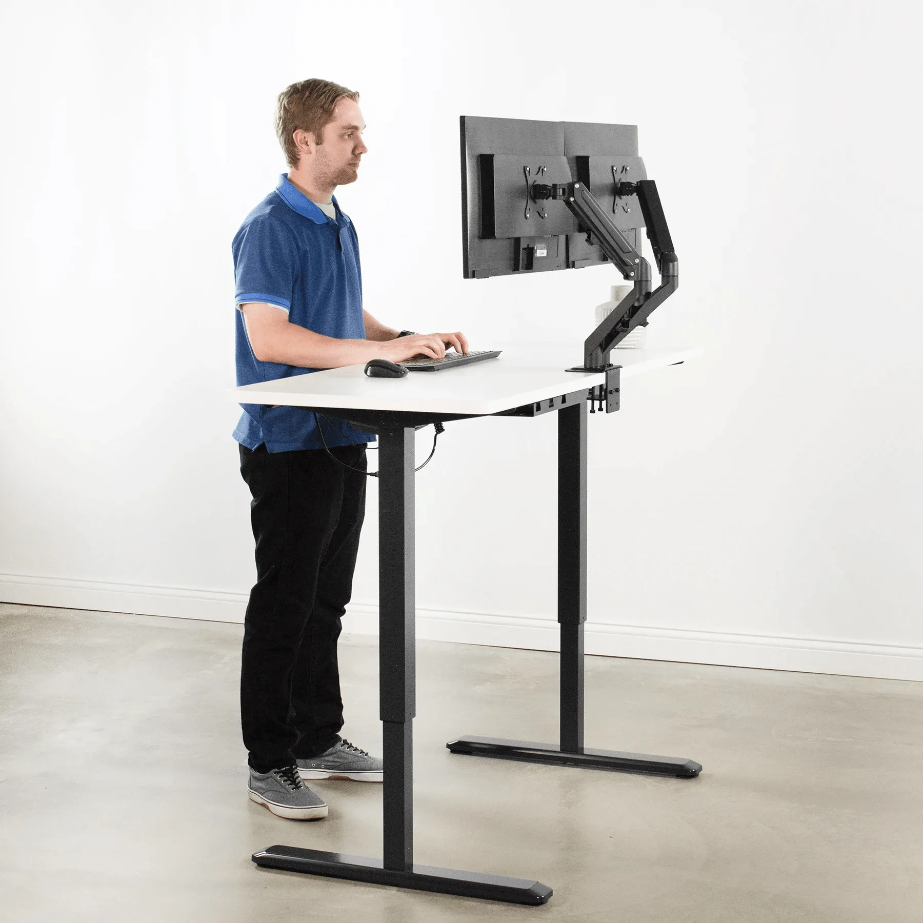 VIVO Black Electric Height-Adjustable Standing Desk Frame Base, DESK-V101EB, DESK-V101EW