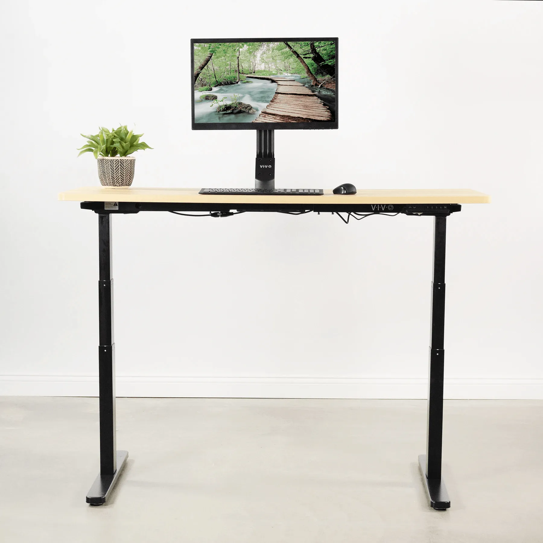 VIVO Electric 43" to 74"Long Height-Adjustable Standing Desk Frame, DESK-V120EB/V120EW