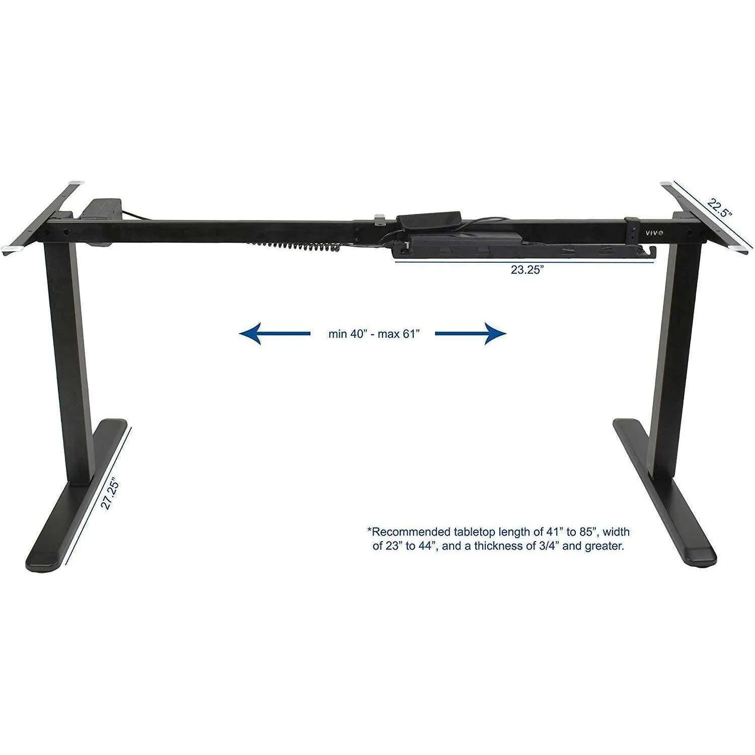 VIVO Electric Height-Adjustable StandUp Desk Frame Single Motor, DESK-V102EW/DESK-V102E