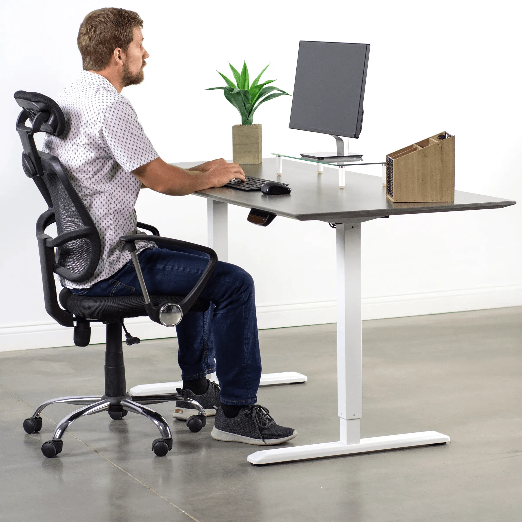 VIVO Electric Height-Adjustable StandUp Desk Frame Single Motor, DESK-V102EW/DESK-V102E