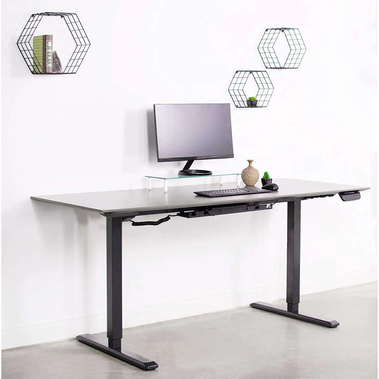 VIVO Electric Height-Adjustable StandUp Desk Frame Single Motor, DESK-V102EW/DESK-V102E