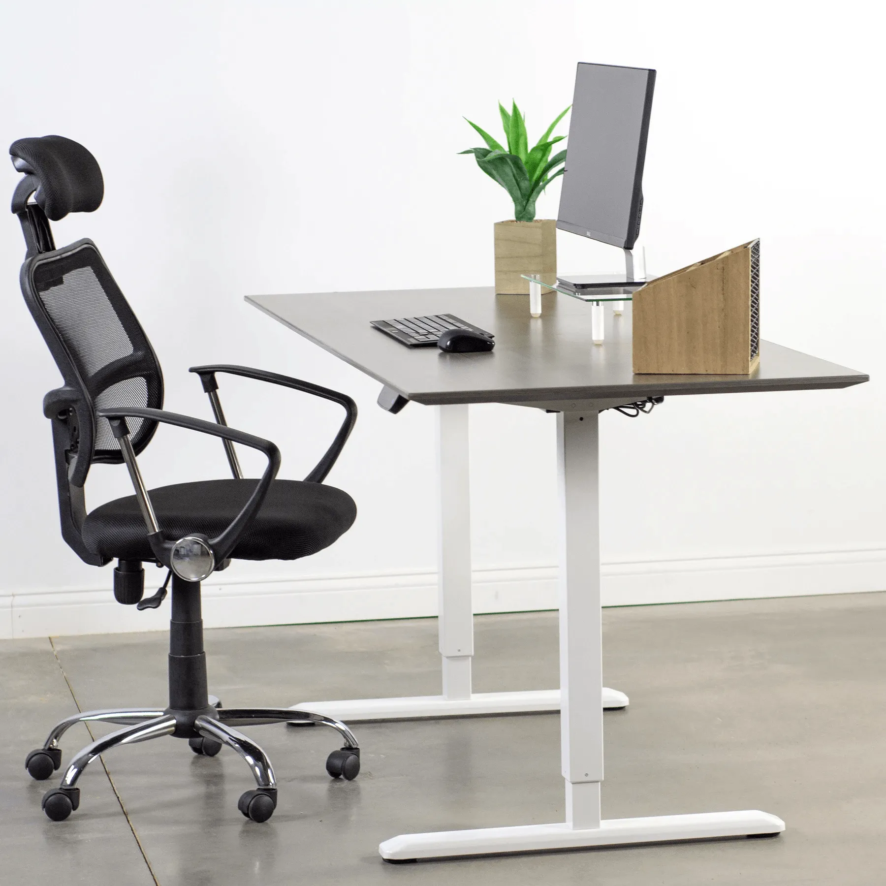 VIVO Electric Height-Adjustable StandUp Desk Frame Single Motor, DESK-V102EW/DESK-V102E