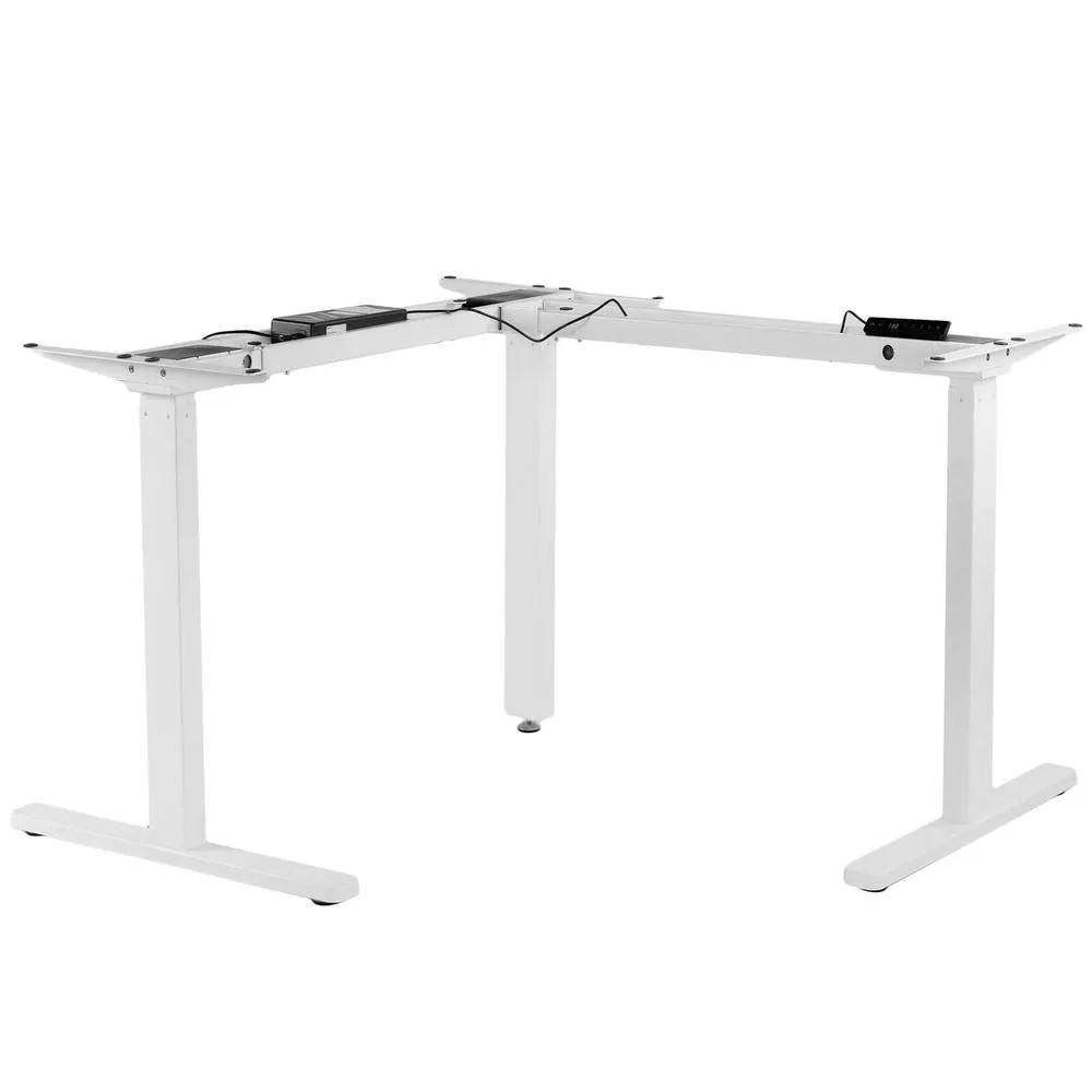 VIVO Electric Sit-Stand Corner Height-Adjustable L-Desk Frame, DESK-V123EB/V123EW