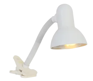 White Student Desk Lamp with Clamp