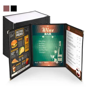 Yescom 30x Menu Covers Cafe Restaurant Triple 8.5x11