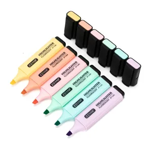 Zeyar 6 Pack Highlighter Chisel Tip Marker - Cosmetic-Elegant-Pastels Colors - Chisel Tip Markers